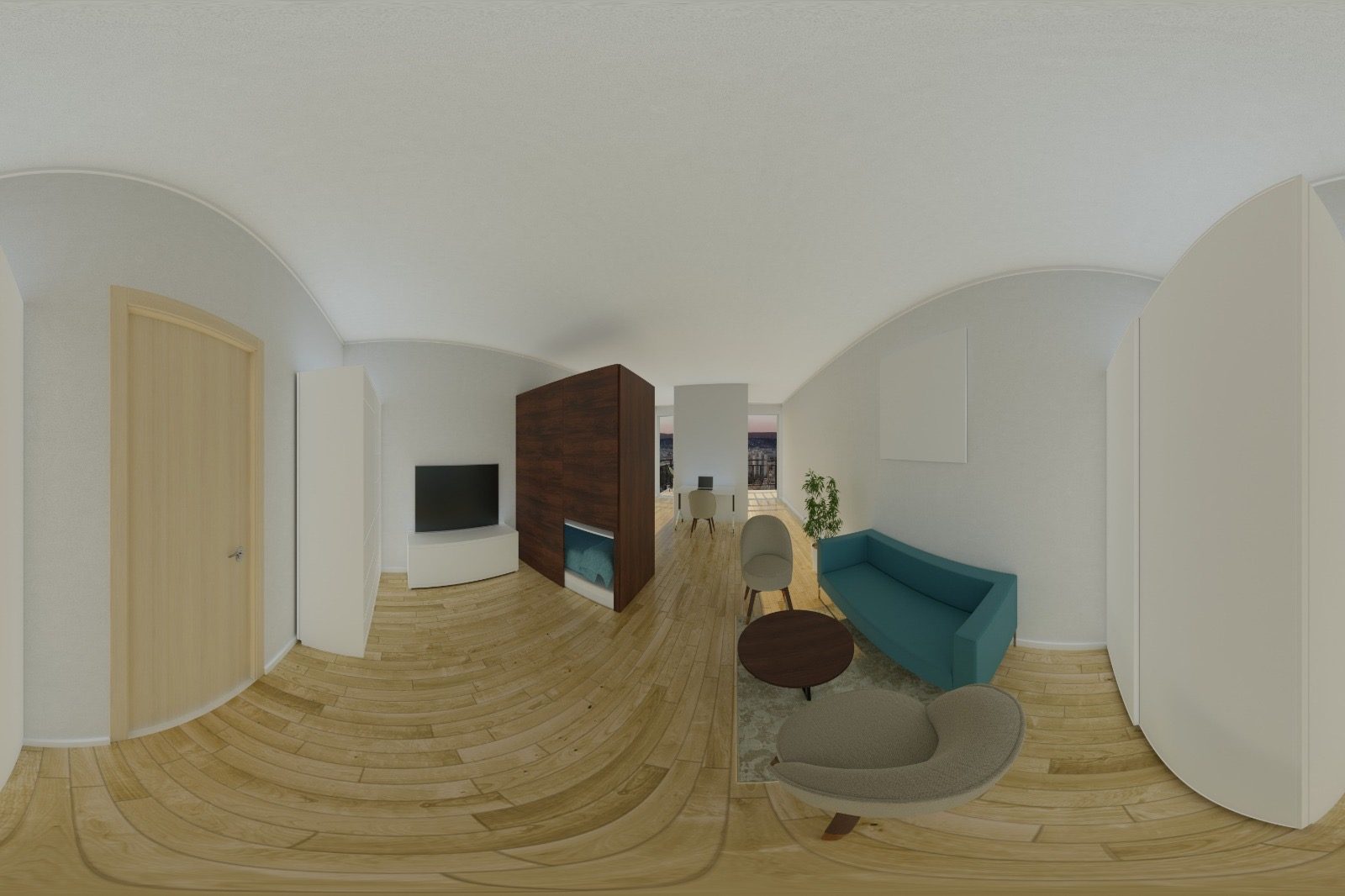 Rundumansicht einer Wohnung