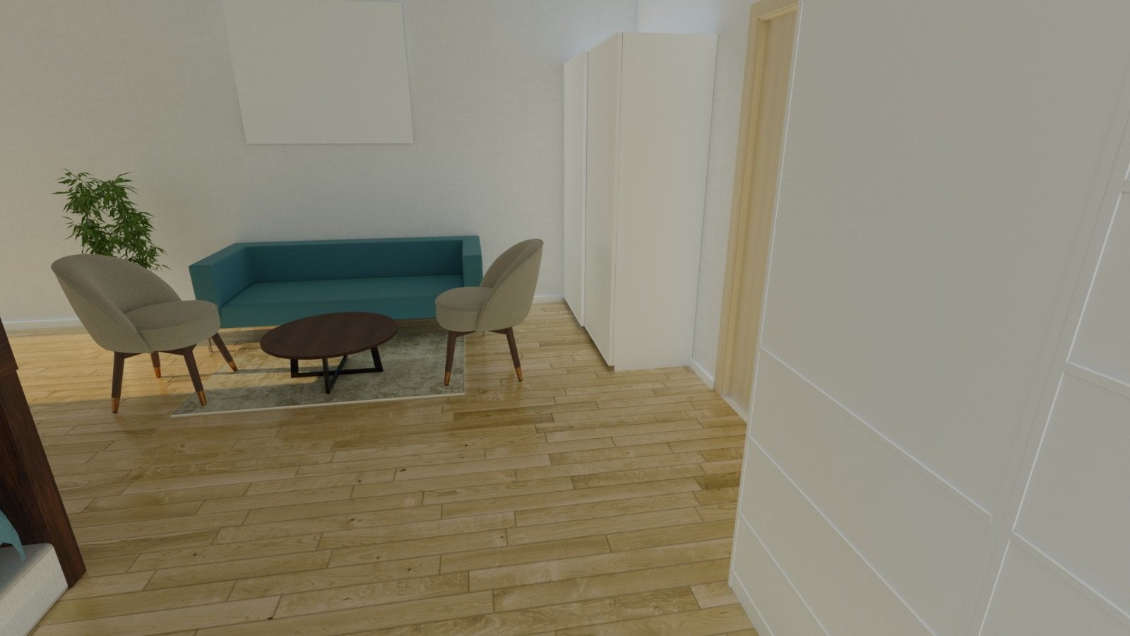 Sitzbereich mit Sofa und zwei Sesseln